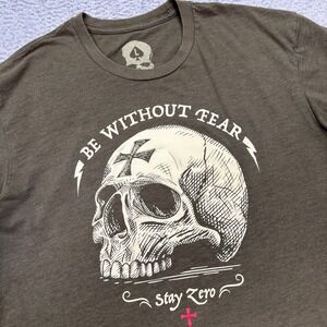 Zero Foxtrot T-Shirt Mens Size Large "Be Without Fear Stay Zero" Wash With Souls
